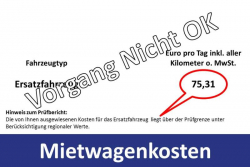 Erstattungskosten für Unfallersatzfahrzeuge